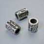 Bead Findings Nordic Rune, diameter 13x10mm±, hole diameter 6mm, silver-tone metal, 1 pc