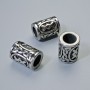 Bead finding Nordic Rune bead, diameter 13x10mm±, hole 6mm, metal color silver, 1 pc