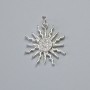 Pendant "Sun" with white rhinestones, silver metal, diameter 21x20mm+