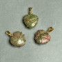 Pendant "Heart" Jasper Heliodor in golden braid, diameter 20x20mm+-, length 30mm+-