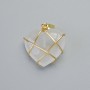 Pendant "Heart" Rock Crystal in golden wire wrap, diameter 20x20mm±, length 30mm±