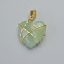 Pendant "Heart" Jade in golden setting, diameter 20x20mm±, length 30mm±