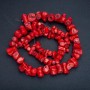 Natural Coral Beads, faceted assorted sizes, diameters from 12x10 to 30x12 mm +/-, thread length 38 cm +/- (price per 100 g)