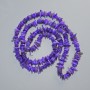 Tinted purple Mother-of-Pearl beads chip, 10x2 mm diameter, 80 cm long on thread