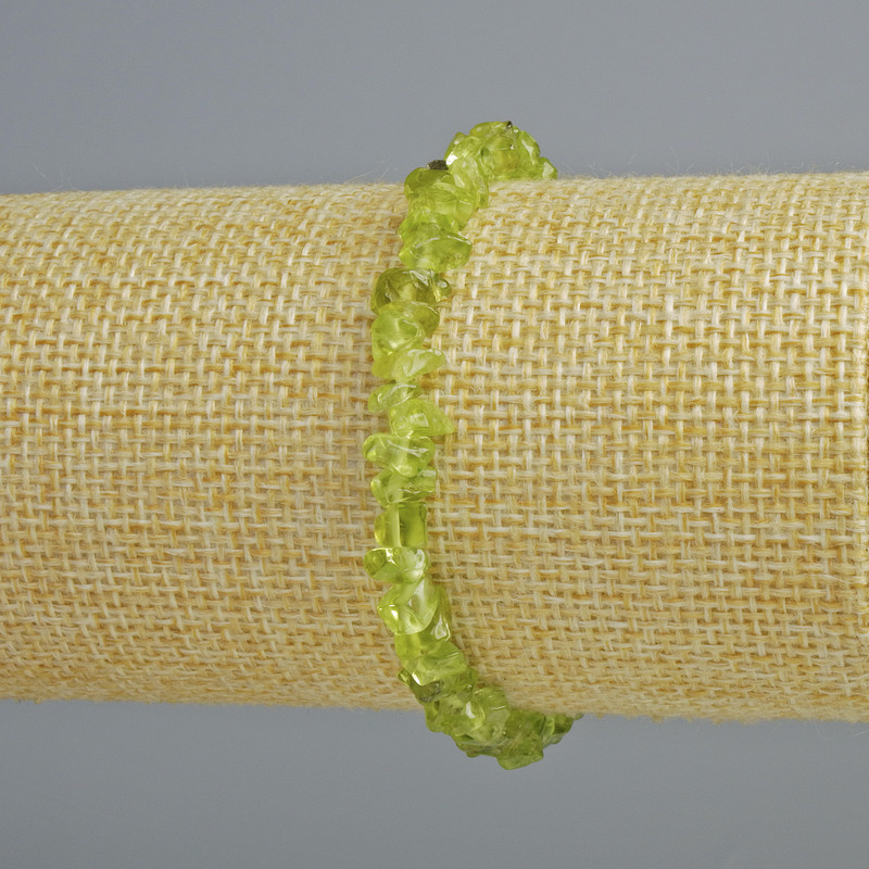 Chrysoprase Bracelet, natural gemstone Chip Beads, diameter 6×4 mm, length 18 cm ± (stretch)