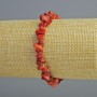 Bracelet Coral Natural Pebble, diameter 7×3mm±, length 18cm± (stretch)