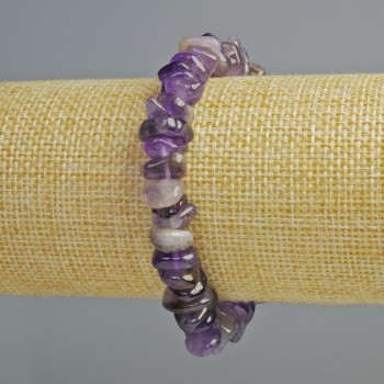 Amethyst bracelet natural stone chips, diameter 11x4mm ±, length 18cm ± (stretch)