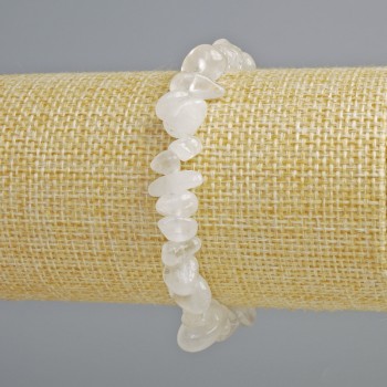 Bracelet Mountain Crystal natural stone chip, diameter 8x4mm+-, length 18cm+- (stretch)