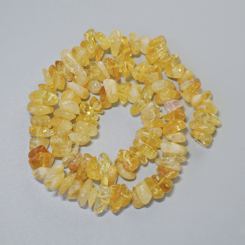 Citrine Beads natural stone shard, diameter 11.5x4mm±, length 40cm± on a thread