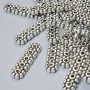Bead Separator for 5 Strands, 17x4 mm, 5 mm±, hole diameter 1.2 mm, silver metal color, 28 pcs±
