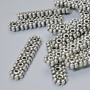 Bead Separator for 6 Threads, 20×4.5 mm, 1.2 mm hole, Silvertone Metal, 16 pcs
