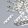 Splitter bar for 4 strands, diameter 14×3.5mm, hole diameter 1.4mm, pack 50 pcs, silver metal color