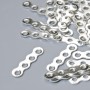 Splitter bar for 4 strands, diameter 14×3.5mm, hole diameter 1.4mm, pack 50 pcs, silver metal color