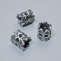 Bead Inlay Findings, 10x9mm diameter, hole 5mm, silver metal color, 1 pc
