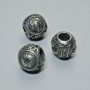 Bead Insert Charm Zodiac Sign Scorpio, diameter 9x10mm +-, hole diameter 4.3mm, metal color: dark silver, 1 piece