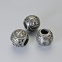 Bead Inlay Findings Zodiac Sign Libra, diameter 9×10mm±, hole diameter 4.3mm, dark-silver metal