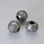 Bead Insert Fitting Zodiac Sign Capricorn, dark-silver color, diameter 9x10 mm ±, hole diameter 4.3 mm, 1 piece