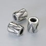 Bead Finding - Insert Bead, diameter 12x9.5 mm, 5 mm± hole, metal color: silver, 1 piece
