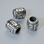 Bead Inlay Component, 12x11 mm diameter +-, hole diameter 5.9 mm, silver colored metal, 1 pc
