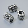 Bead finding - insert bead, diameter 12.5×10 mm ±, hole diameter 6.6 mm, silver color metal, 1 pc