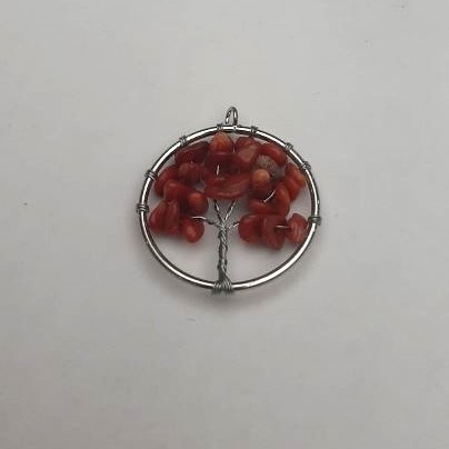 Pendant "Tree of Happiness" Coral, diameter 30mm