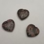 Rhodonite Heart Shaped Stone 30x30x9.5 mm (±)