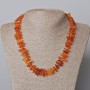 Amber Tumbled Necklace with Beads, diameter 12×3 mm ±, length 39 cm ± with seed beads, length 45–48 cm ±