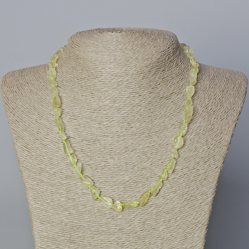 Citrine Quartz Bead Necklace made of Natural Stone, faceted stones, diameter 6x7mm, length 45-47 cm