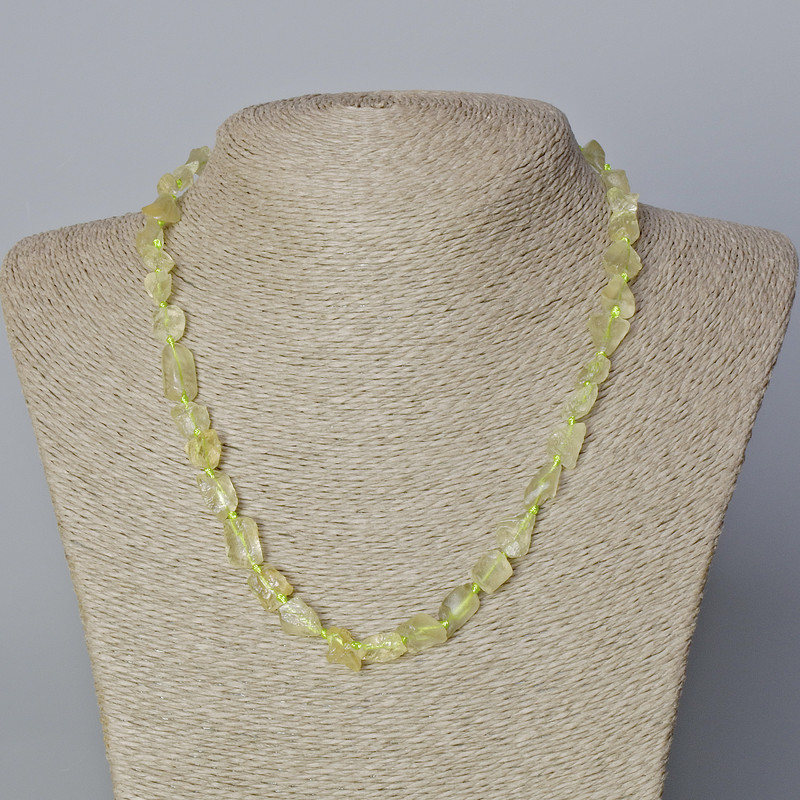 Citrine Quartz Necklace, natural stone faceted beads, diameter 9x10mm, length 45-48cm