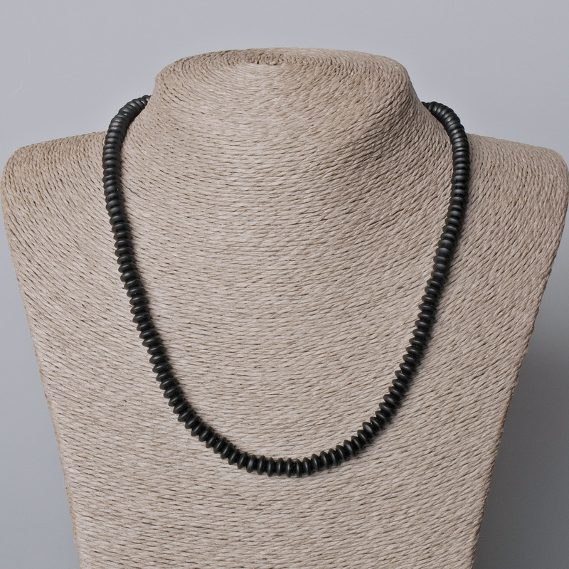 Shungite Beads (standalone) Smooth Rondelle, diameter 6x3mm, length 45-48cm