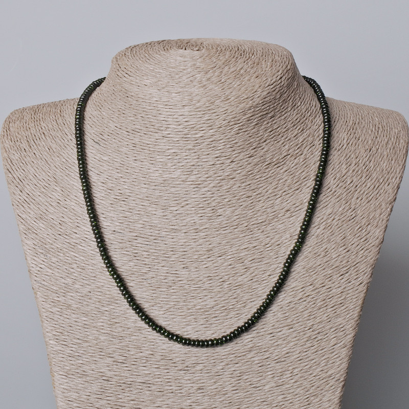 Necklace Green Aventurine Synthetic Smooth Rondelle, 4x2 mm Ø, length 45-48 cm