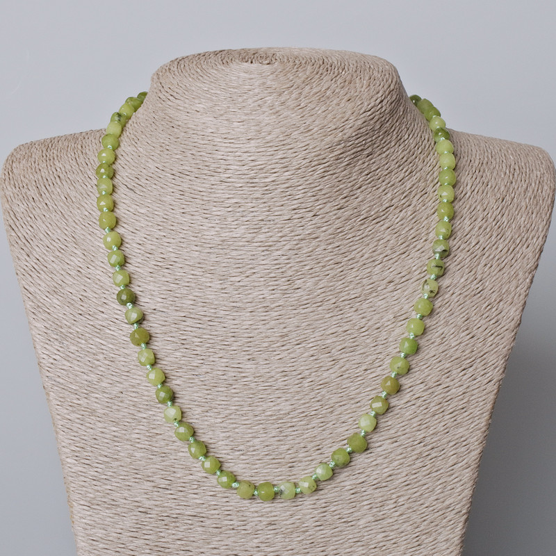 Jadeite Beads Natural Stone Faceted Cube, 5.5mm +/- diameter, 45-49cm +/- length