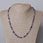 Fluorite Necklace Natural Stone, Faceted Cube Beads, 6mm diameter, 45-49cm length