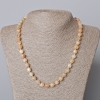 Selenite Necklace, natural stone, faceted cube, diameter 7.5 mm ±, length 45-49 cm ±
