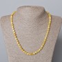 Necklace of Yellow Jadeite natural gemstone, faceted cube, 5mm± diameter, length 45-49cm±