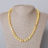 Necklace Yellow Jadeite natural stone faceted cube, diameter 7mm±, length 45-49cm±