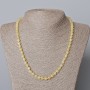 Citrine Necklace with Natural Stone, Faceted Cubes, 5.5mm diameter, length 45-49 cm