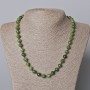 Jadeite Necklace, natural stone, smooth beads 8 mm, length 45-49 cm