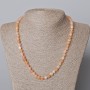 Toned Quartz Bead Necklace with Smooth Round Beads, diameter 6.5mm+, length 45-48cm+