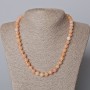Tinted Quartz Bead Necklace, smooth round beads 8 mm, length 45-48 cm