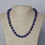Blue Cat's Eye Necklace Natural Stone Smooth Bead, 10mm diameter, length 45-48cm