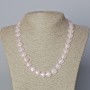 Necklace with Rose Quartz natural stone heart, diameter 12x12x5mm+-, length 45-47cm+-