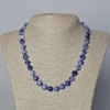 Sodalite Necklace Natural Stone Heart, diameter 10x9, 5x5 mm±, length 45-47 cm±