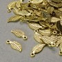 Pendant Findings "Leaf", diameter 14x6mm, hole diameter 1.5mm, gold-tone metal, package 20 grams ± 60 pcs. +