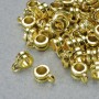 Bead bail holder, diameter 6x4mm, inner diameter 1.8mm, length 8.5mm, gold color metal, pack 20g ± 50 pcs