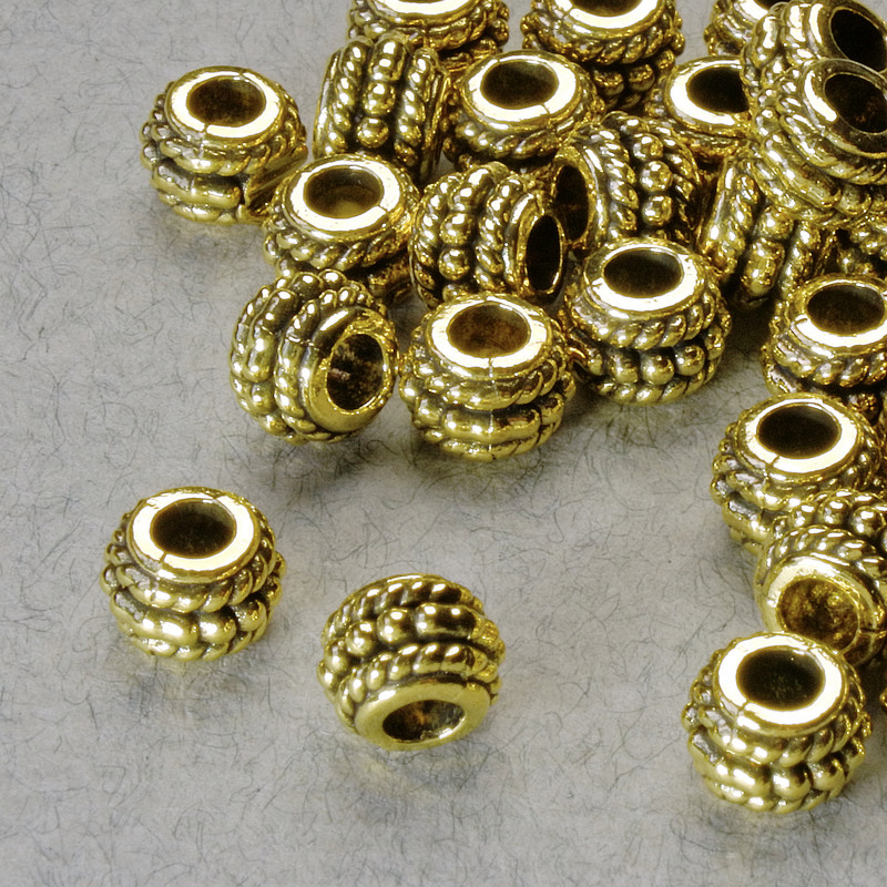 Bead insert findings, diameter 5×6, 5mm±, hole, diameter 2.8mm, gold-tone metal, package 20g± 38 pcs ±