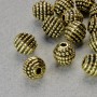 Bead Insert Findings, 8x8 mm diameter, hole 1.9 mm, golden metal color, package 20 g± 16 pcs ±