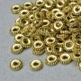 Bead Inlay Finding, diameter 1.5×6 mm, hole 6 mm, gold tone metal, package 20 g± 105 pcs. +