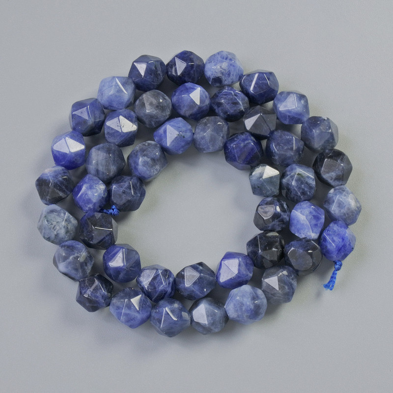 Sodalite Beads Natural Stone Multifaceted 7×8mm, 36cm String