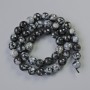 Snowy Obsidian Apache Tears Beads, natural stone, faceted round bead, 8mm diameter ±, thread length 38cm ±
